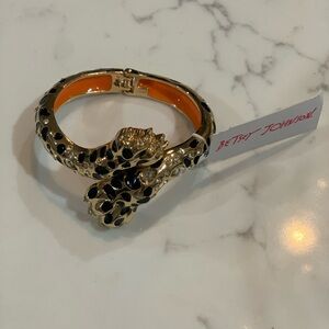 Betsey Johnson Gold and Black Panther Bracelet